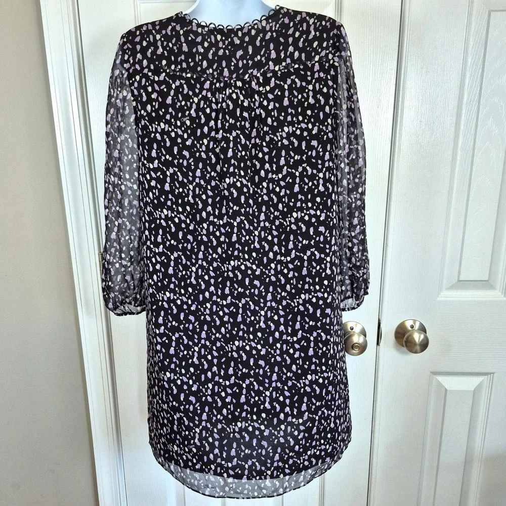 Diane Von‎ Furstenburg black Aria chiffon silk dress women's 0 - Picture 4 of 16